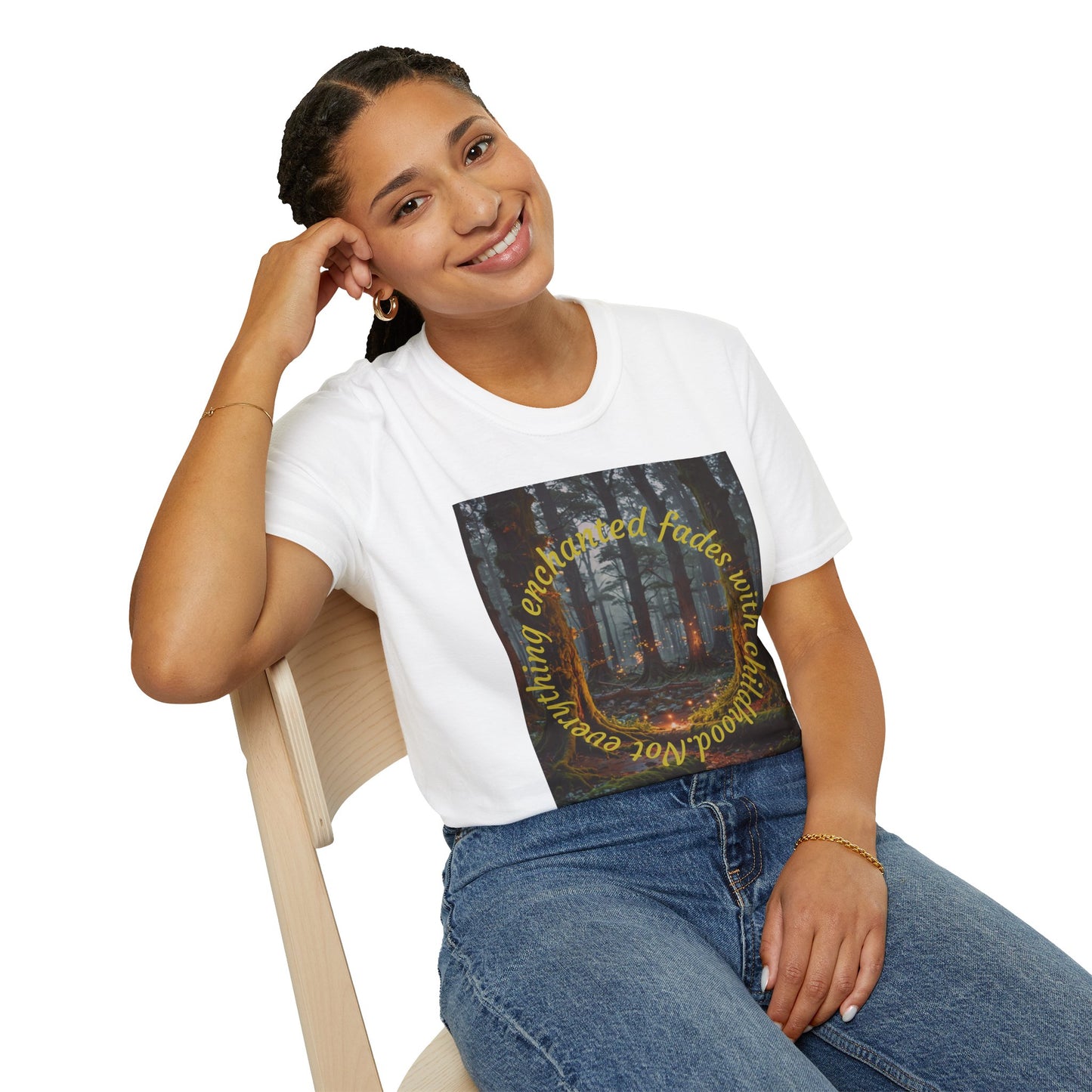 Enchanted Forest T-Shirt | Unisex Softstyle Tee, Nature Lover Gift, Bohemian Apparel, Casual Wear, Eco-Friendly Fashion