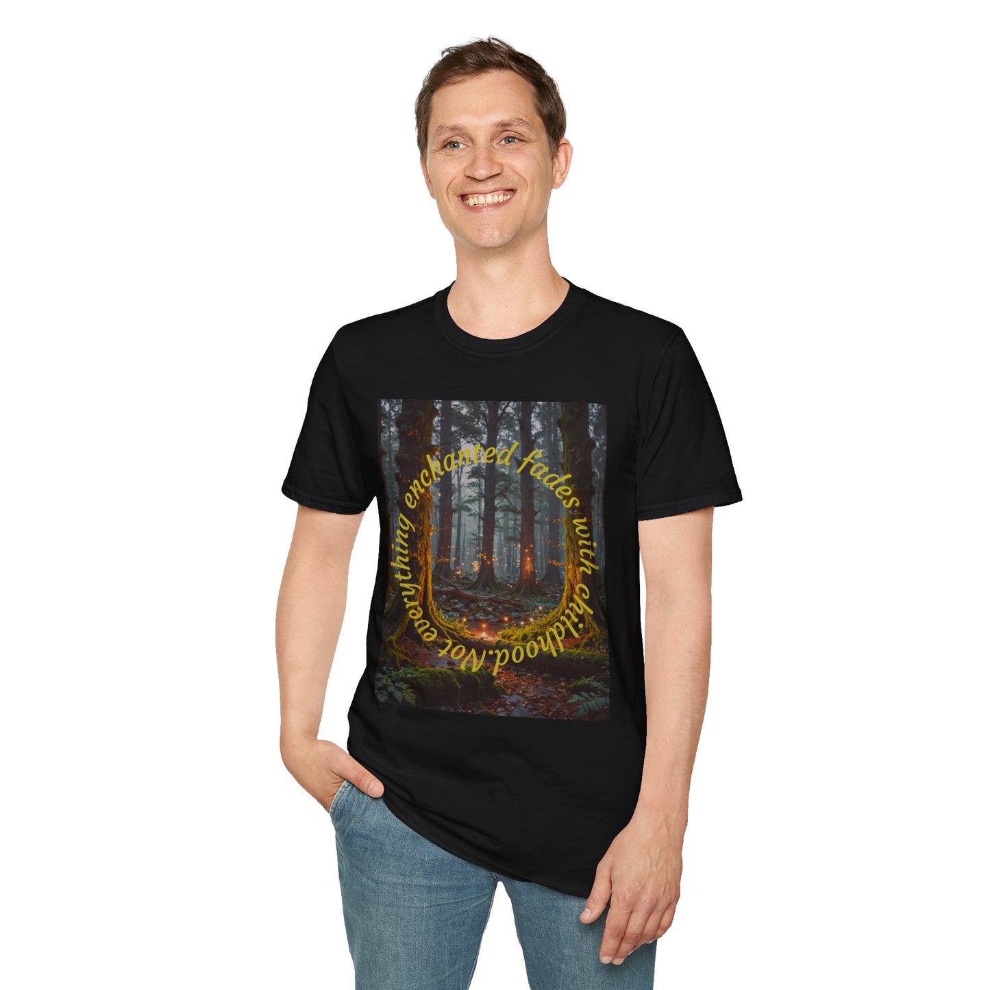 Enchanted Forest T-Shirt | Unisex Softstyle Tee, Nature Lover Gift, Bohemian Apparel, Casual Wear, Eco-Friendly Fashion